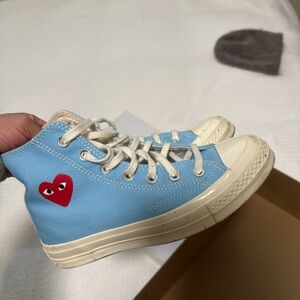 Comme des Garcons PLAY Blue High-Top Sneakers